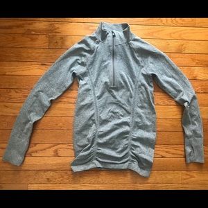Athleta Heather Grey Fast Track Half Zip Jacket